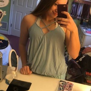 Blue cross front tank top
